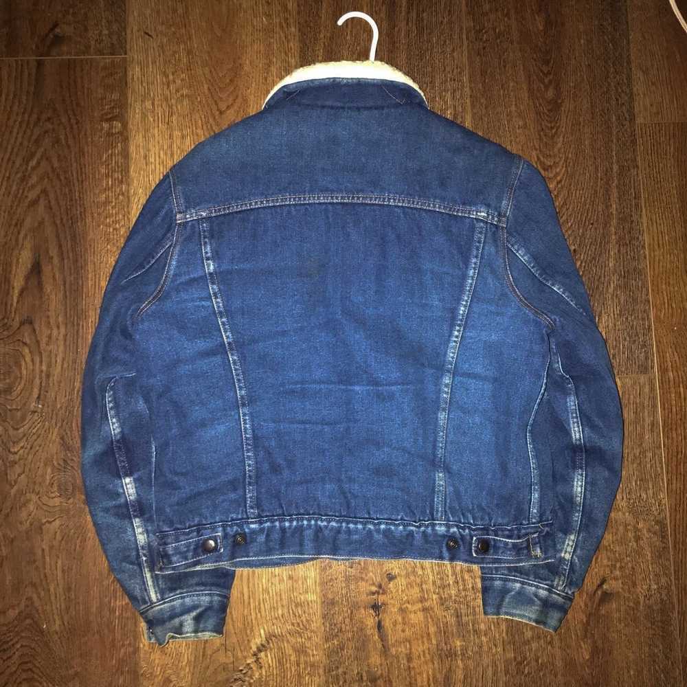 Vintage 80s denim wool lined jacket - image 3