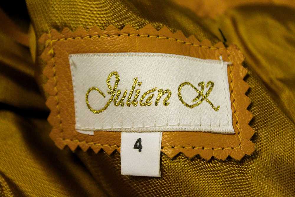1980s Julian K High Waist Mustard Yellow Leather … - image 11