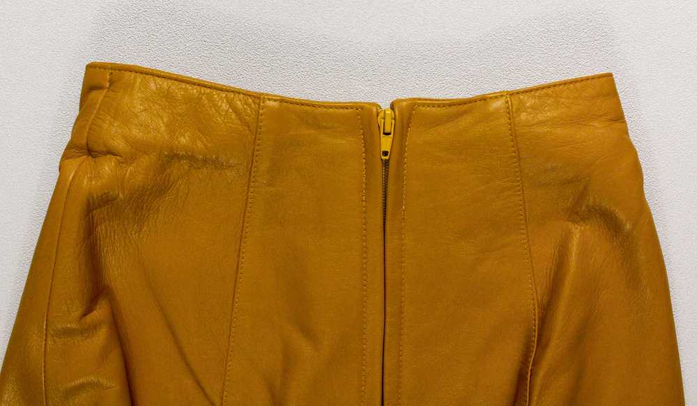 1980s Julian K High Waist Mustard Yellow Leather … - image 8