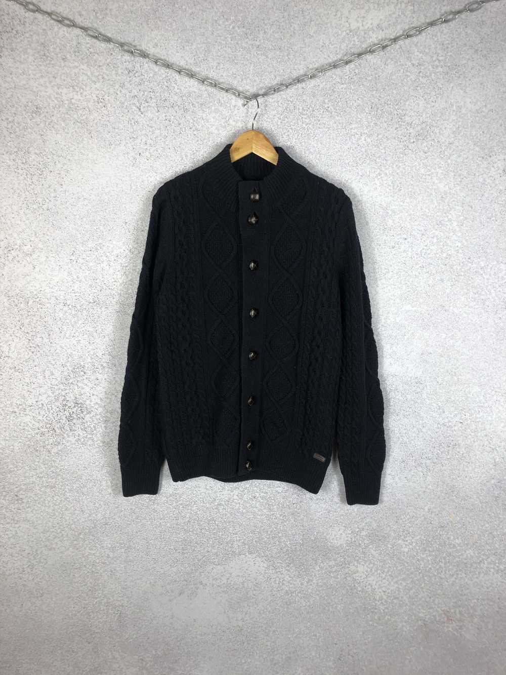 Barbour × Coloured Cable Knit Sweater Vintage Bar… - image 1