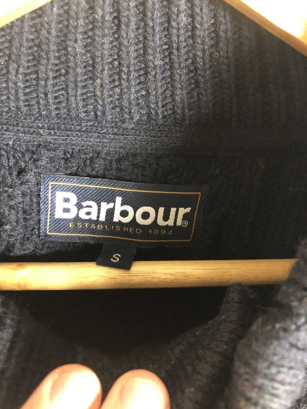Barbour × Coloured Cable Knit Sweater Vintage Bar… - image 9