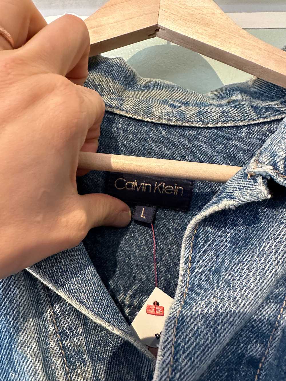 1980's Calvin Klein Medium Wash Denim Jacket - La… - image 2