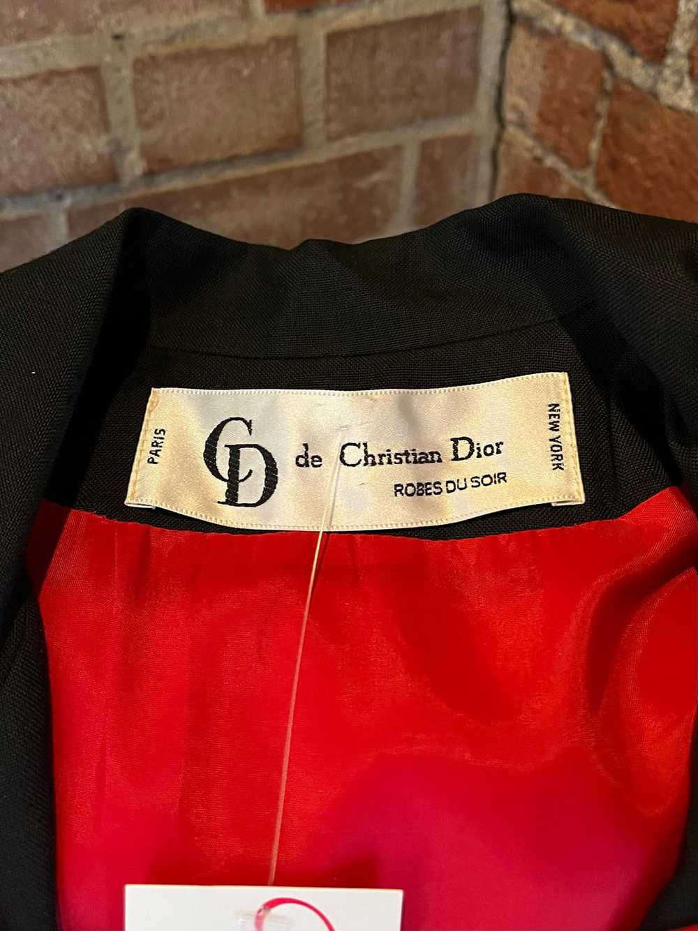 1980s Christian Dior Red and Black Dress - image 9