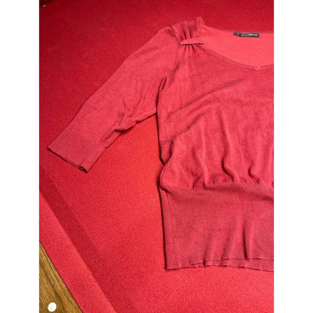 1 Maurices XL Burgandy sweater with pretty detail… - image 2