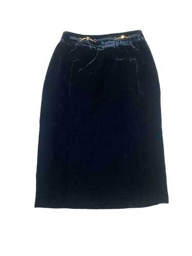 Celine Vintage Black Velvet Corduroy Skirt