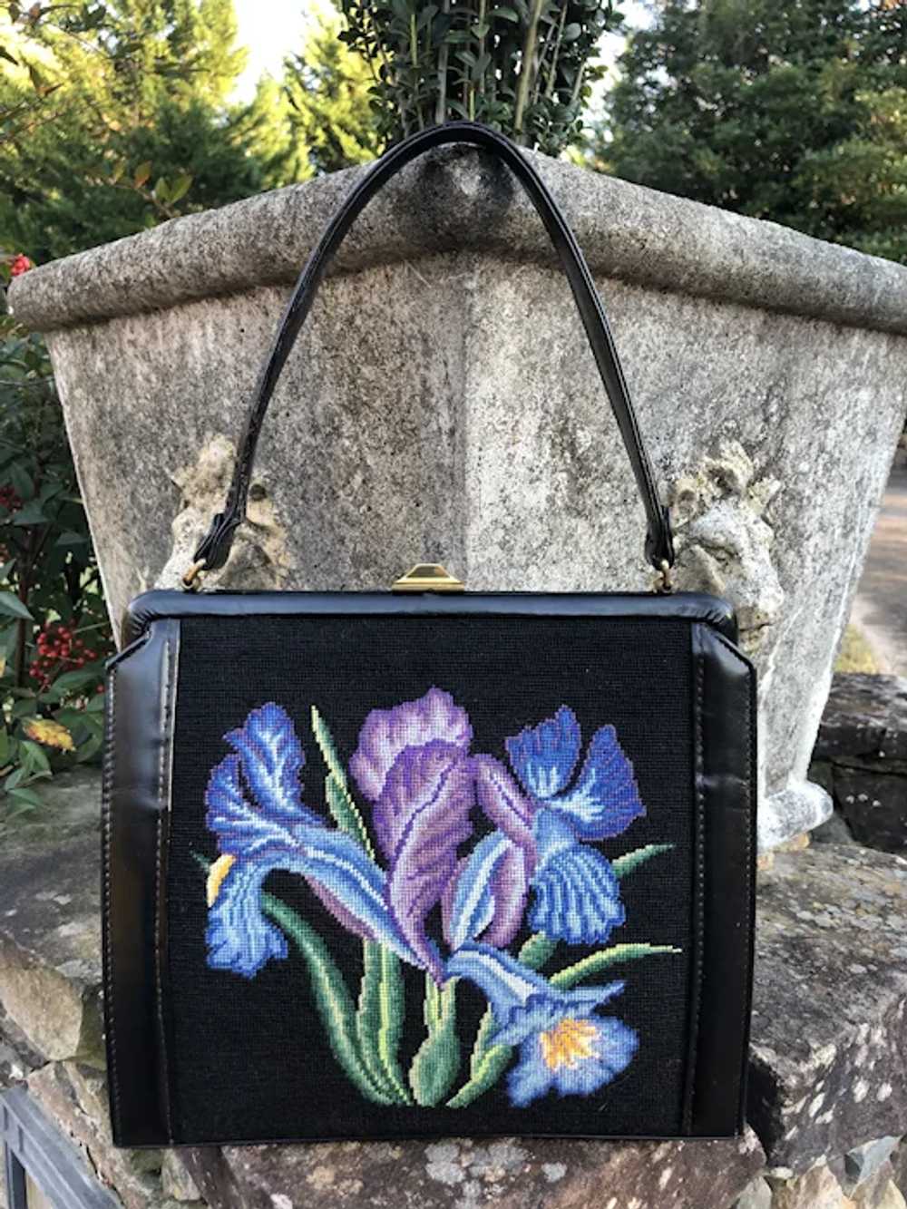 50'S Glass Glass Bead and Crewel Embroidered Hand Bag-Hong Kong