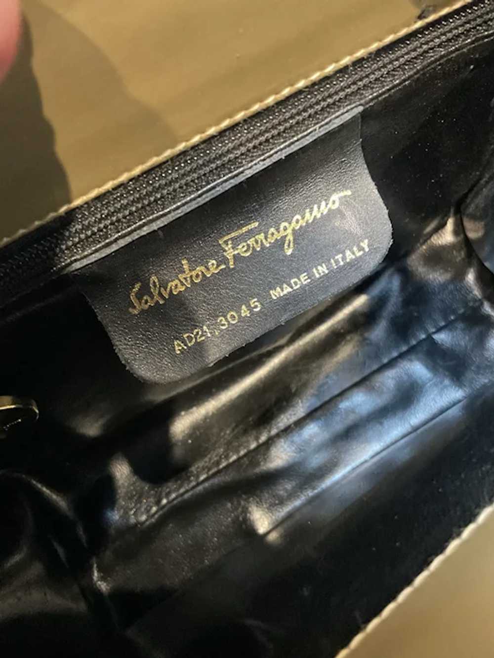 Vintage Ferragamo Gold Leather Evening Bag with D… - image 12
