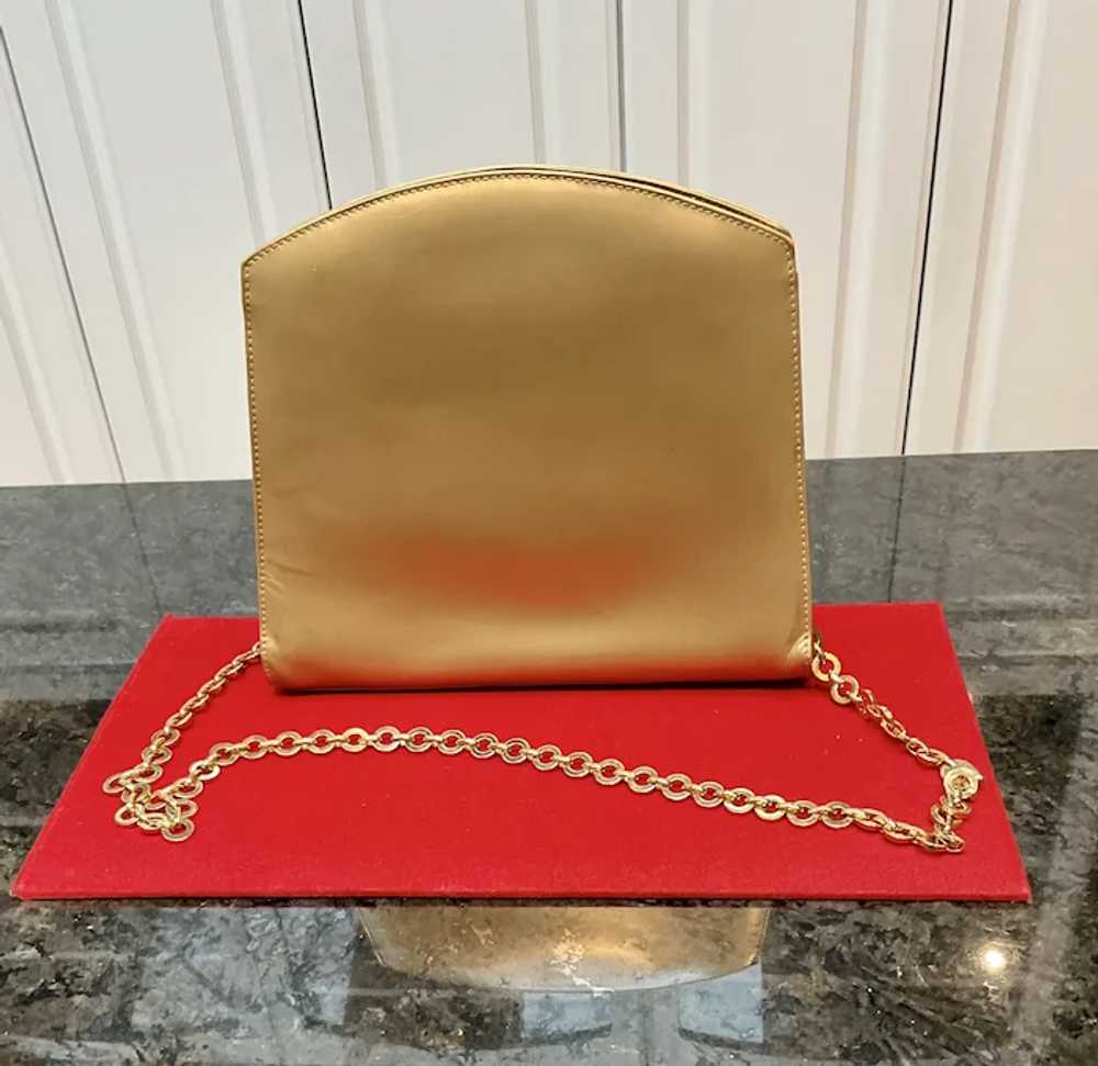 Vintage Ferragamo Gold Leather Evening Bag with D… - image 6
