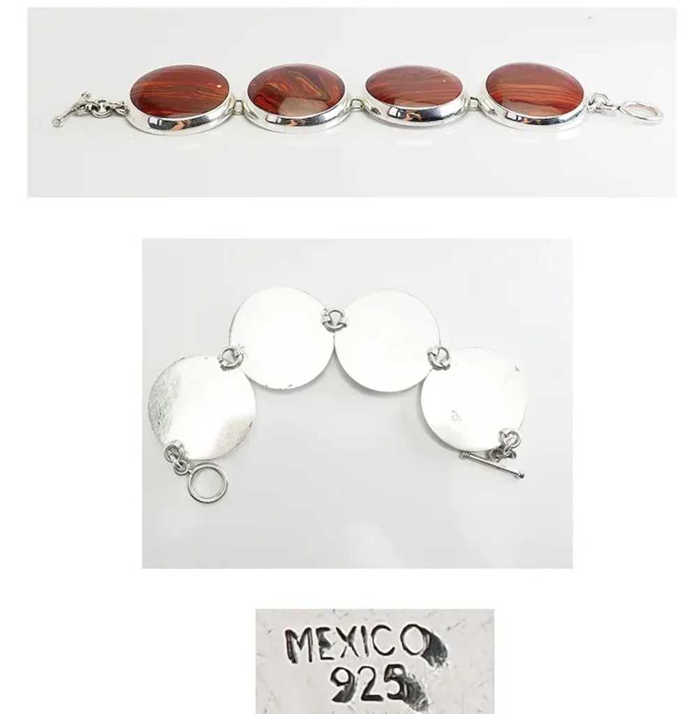 Chunky large sterling silver and red jasper  gems… - image 2