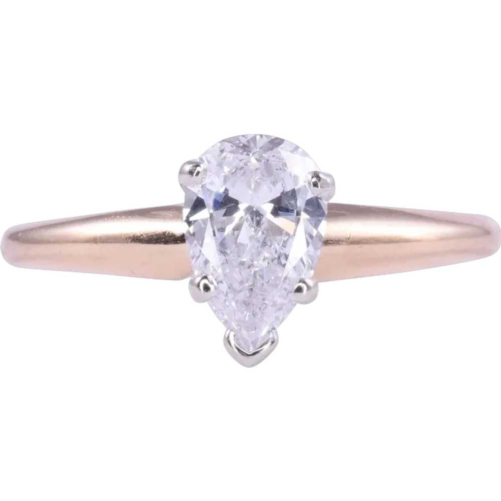 Pear Diamond Solitaire Engagement Ring - image 1