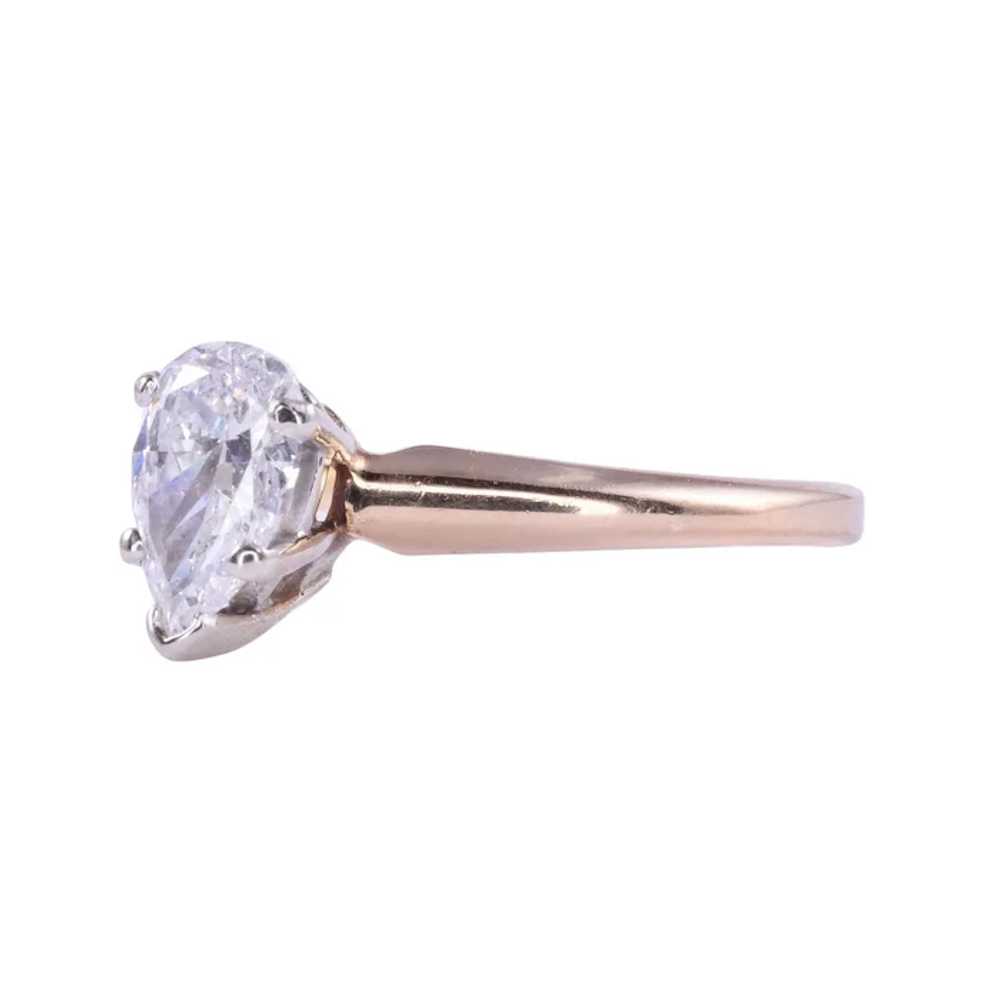 Pear Diamond Solitaire Engagement Ring - image 2