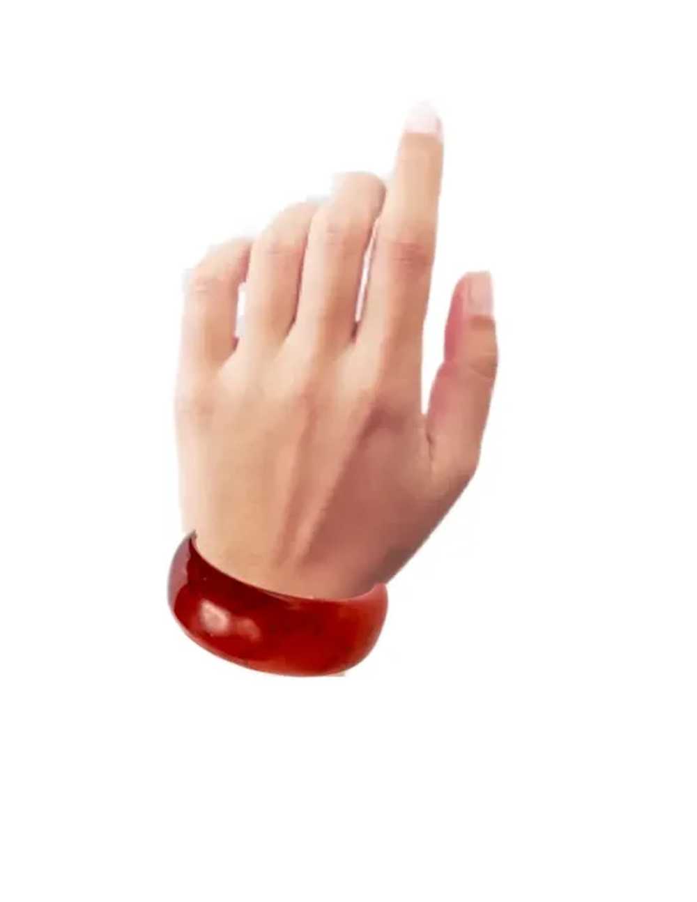 Chunky Solid Red Jasper Stone Cuff Bracelet - image 3