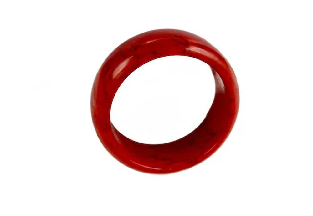 Chunky Solid Red Jasper Stone Cuff Bracelet - image 4