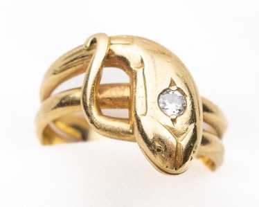 Victorian Diamond Snake Ring - image 1