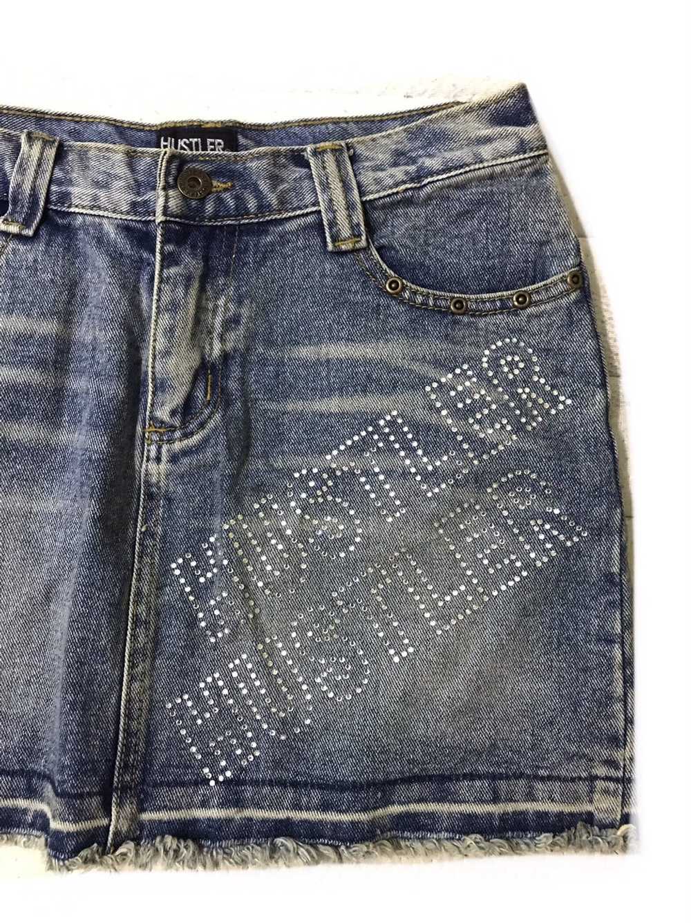 Vintage HUSTLER Denim Mini Skirt - image 3