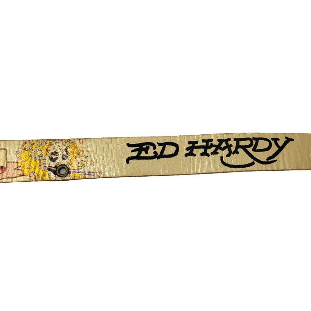 Ed Hardy Ed Hardy Belt Leather Metallic Gold Chai… - image 11