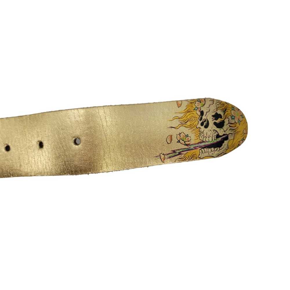 Ed Hardy Ed Hardy Belt Leather Metallic Gold Chai… - image 9