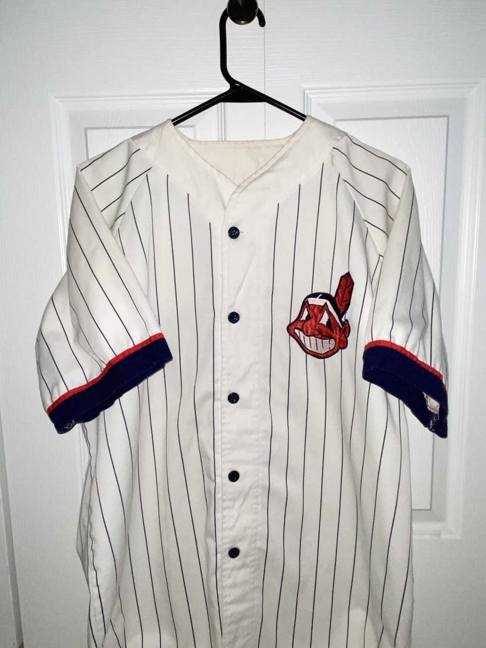 VINTAGE Cleveland Indians True Fan Jersey Youth Small Blue Button Guardians