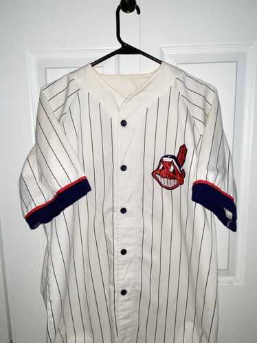 CLEVELAND INDIANS Jersey OFFICIAL MLB Youth MED White Sewn Logo Thick &  Comfy