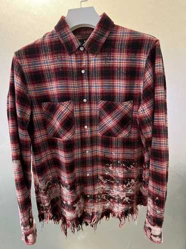 Amiri AMIRI Ink-Splashed Checked Shirt - image 1