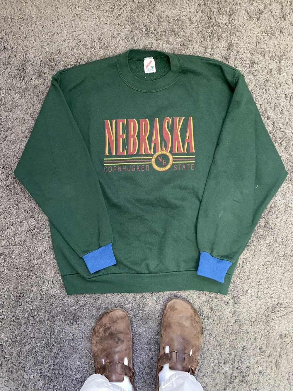 Nebraska × Vintage Vintage Nebraska Green Crewneck - image 1