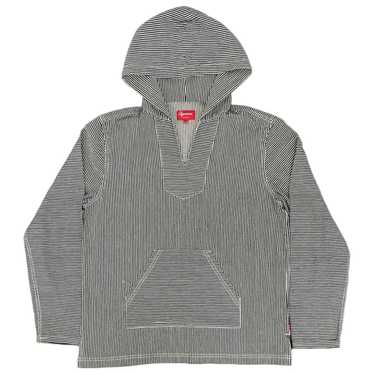 Supreme Supreme Denim Pinstripe Pullover Hoodie - image 1