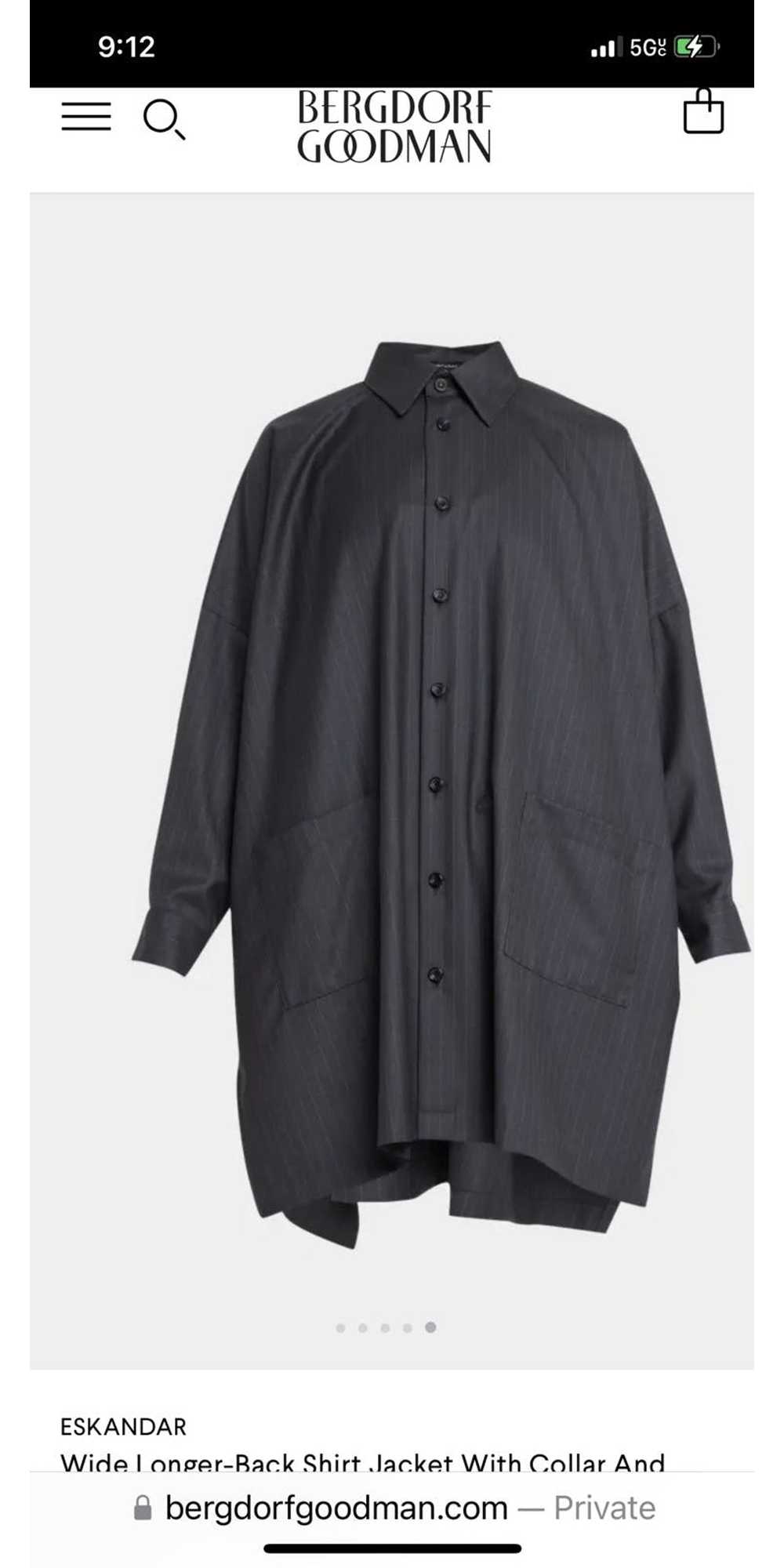 Eskandar Pinstripe Wool Shirt Jacket - image 1