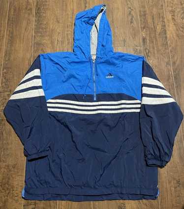 Adidas × Vintage 90s Adidas Lined Hooded Stripe Q… - image 1