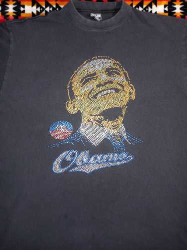 Obama × Streetwear × Vintage Y2K Obama Rhinestone 