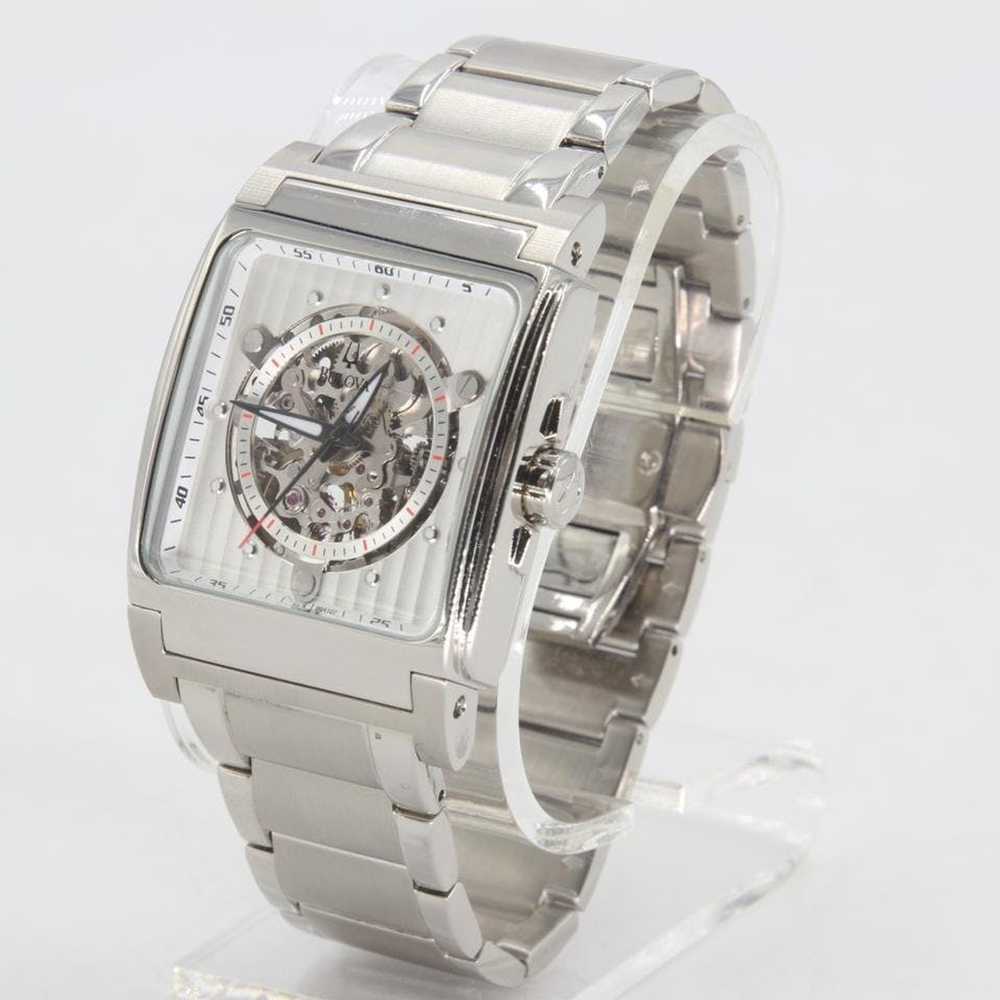 Bulova Chrome Silver Men's White Dial C877602 Wat… - image 3