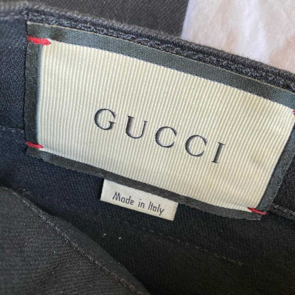 Gucci Gucci skinny jeans with gold logo patch - image 2