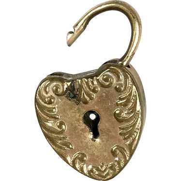 Petite Vintage Gold Heart Lock