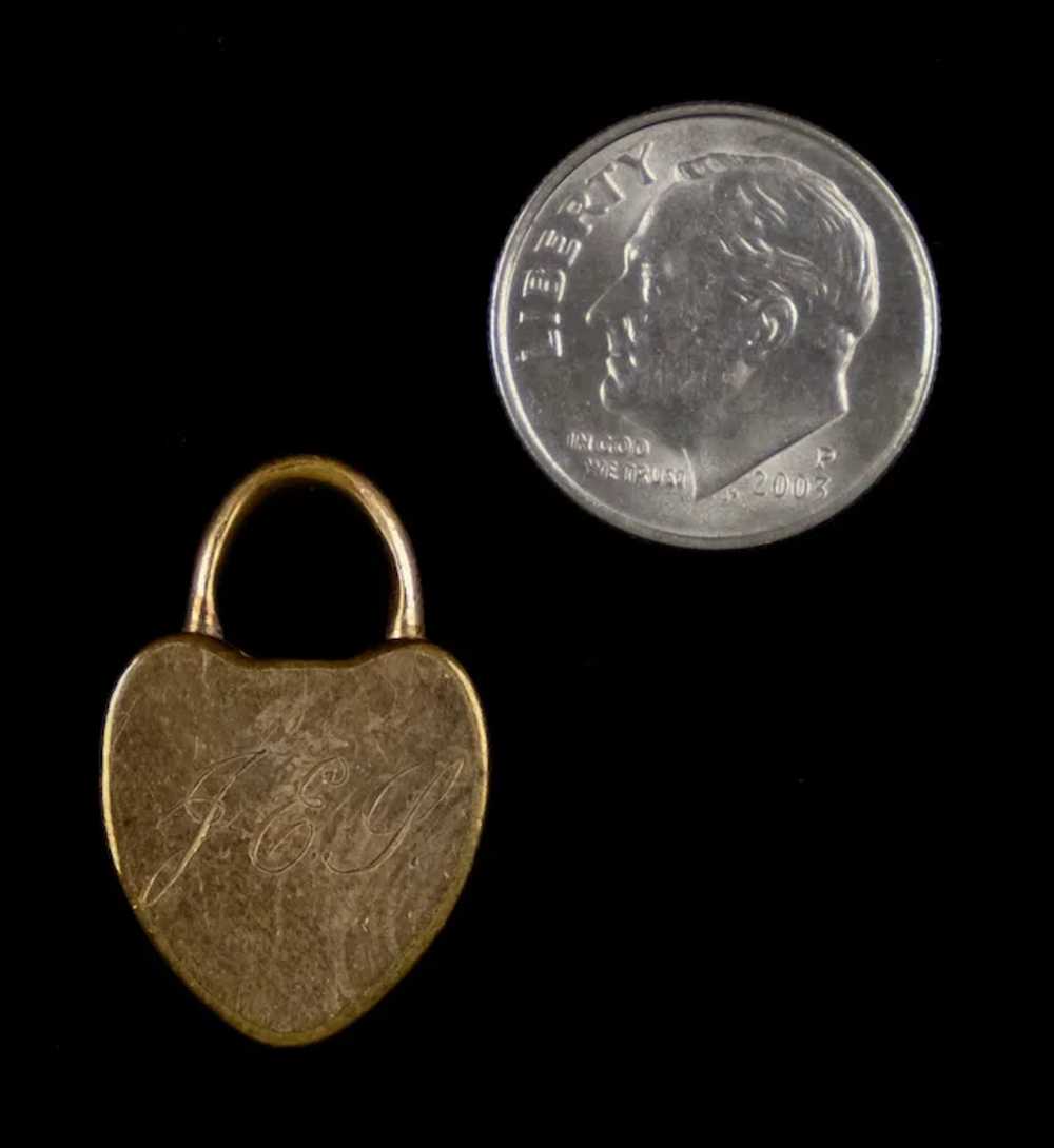 Petite Vintage Gold Heart Lock - image 5