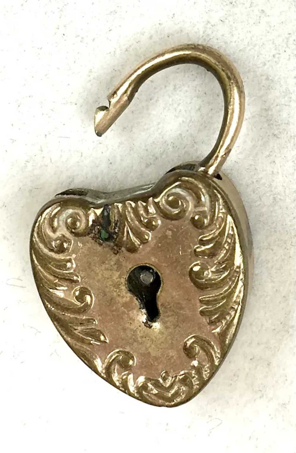 Petite Vintage Gold Heart Lock - image 6