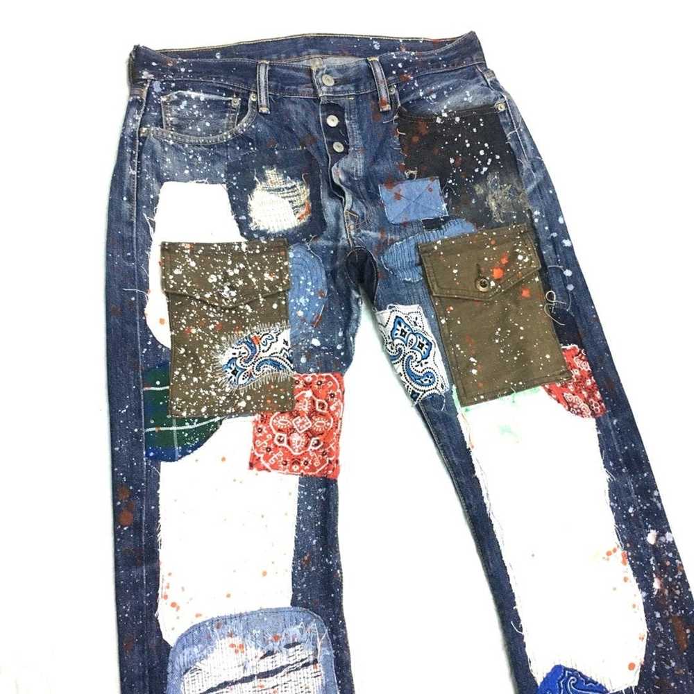 Art × Custom × Levi's RARE! Patchwork and Painted… - image 4