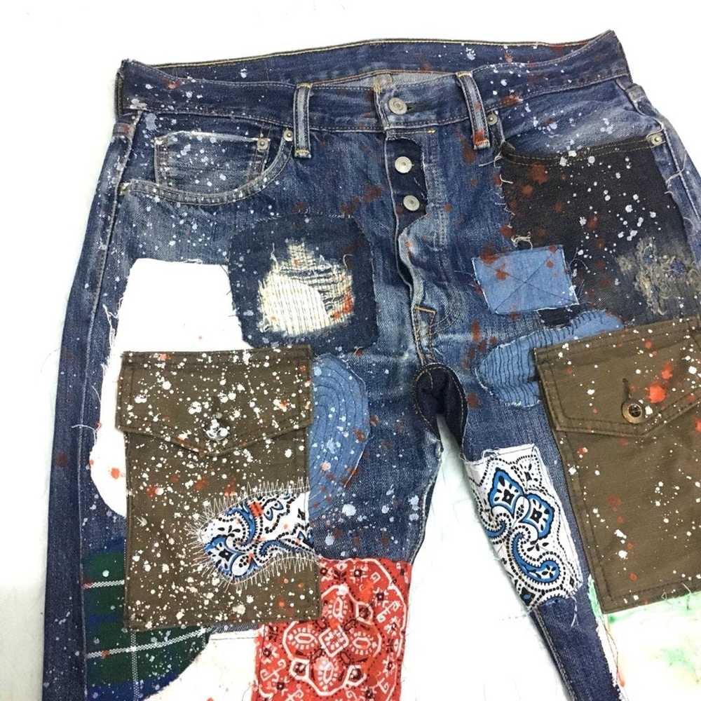 Art × Custom × Levi's RARE! Patchwork and Painted… - image 5