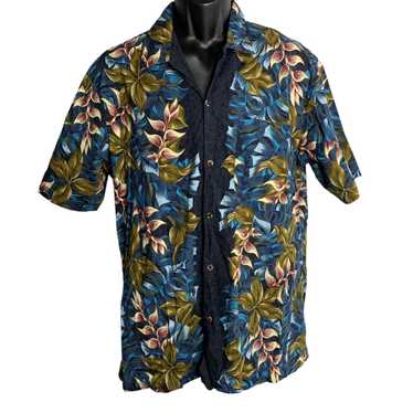 Vintage 'Hawaii Blues' Hawaiian Shirt Colorful Palm L… - Gem