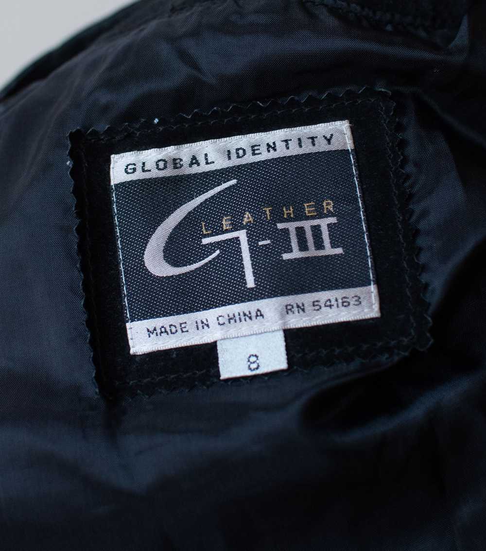 1980s Black & White Leather Jacket - image 7
