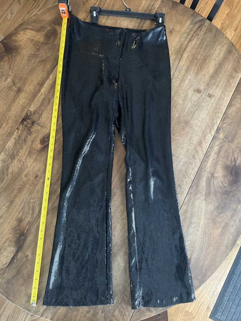 Vintage Black 80s Snakeskin Flare Pants - image 1