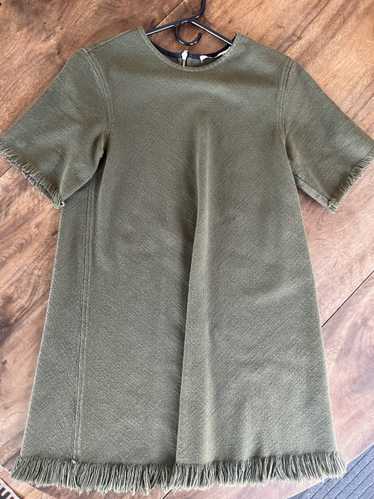 T by Alexander Wang Frayed Hem Olive Dress | T by 