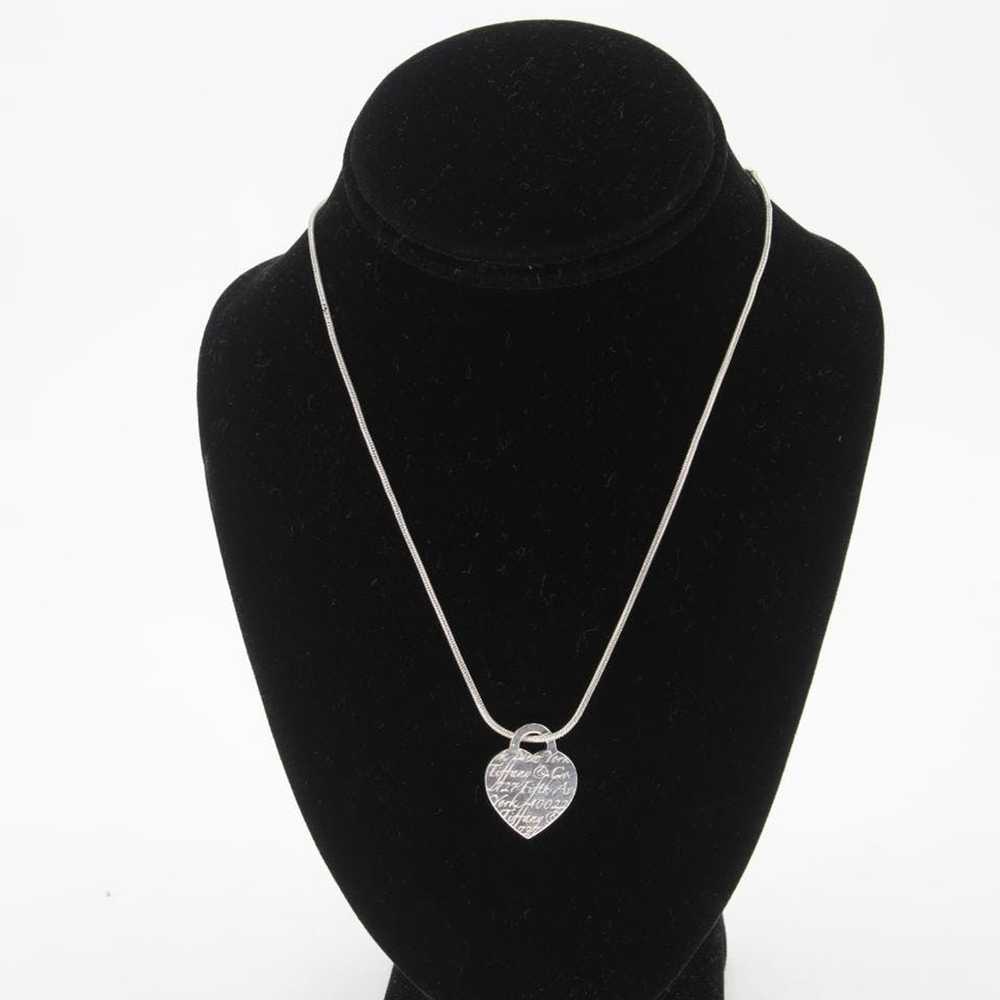 Tiffany & Co. Sterling Silver Engraved Heart Pend… - image 1