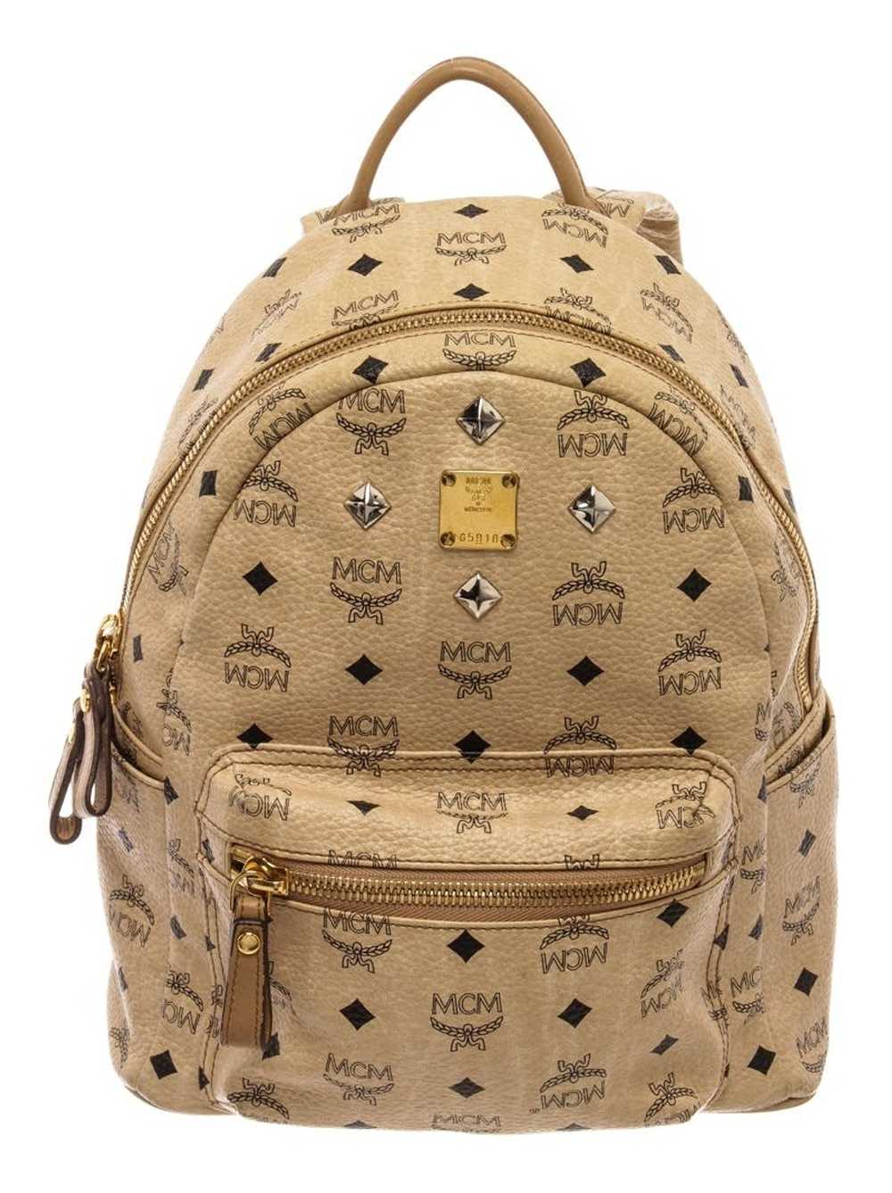 MCM MCM Beige Leather Small Visetos Backpack - image 1