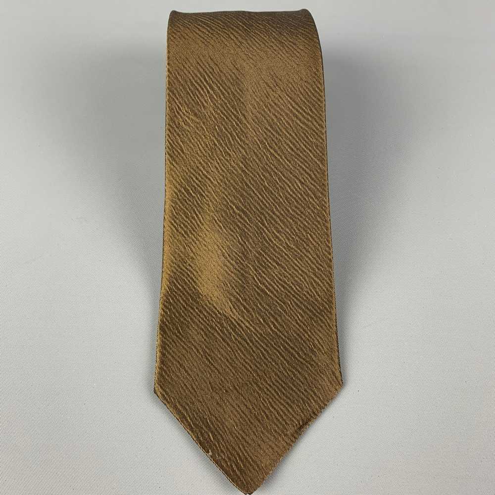 Jil Sander Brown Textured Silk Viscose Tie - image 2