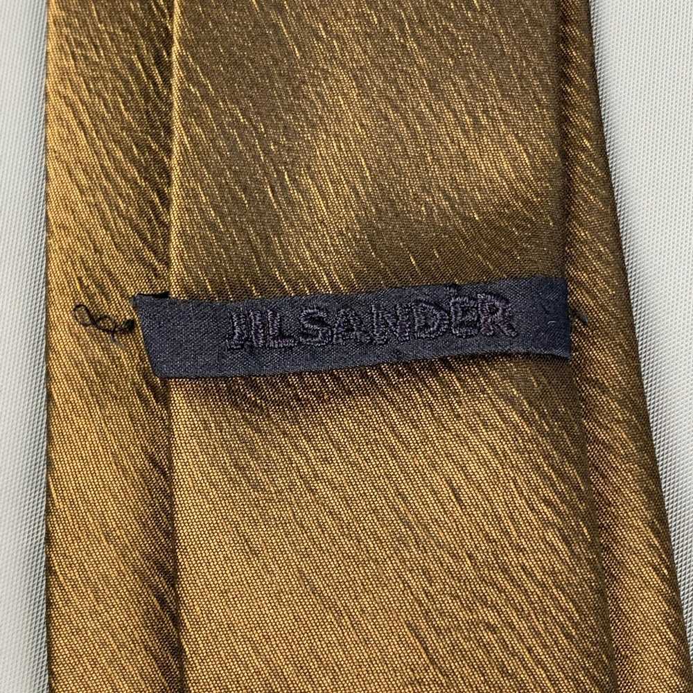 Jil Sander Brown Textured Silk Viscose Tie - image 4