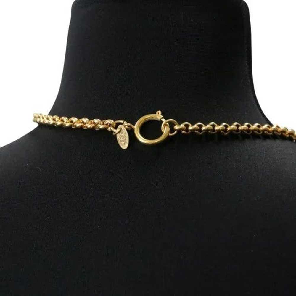 Chanel CC Coin Logo Chain Pendant 18k Plated Neck… - image 9