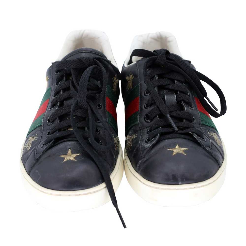 Gucci Bees & Stars 7 Leather Embroidered Sneakers… - image 3