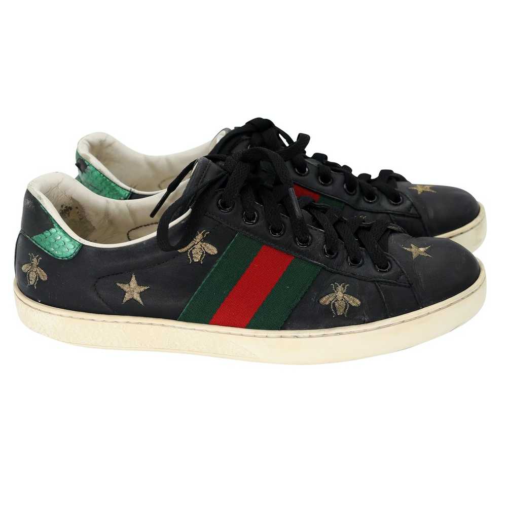 Gucci Bees & Stars 7 Leather Embroidered Sneakers… - image 6