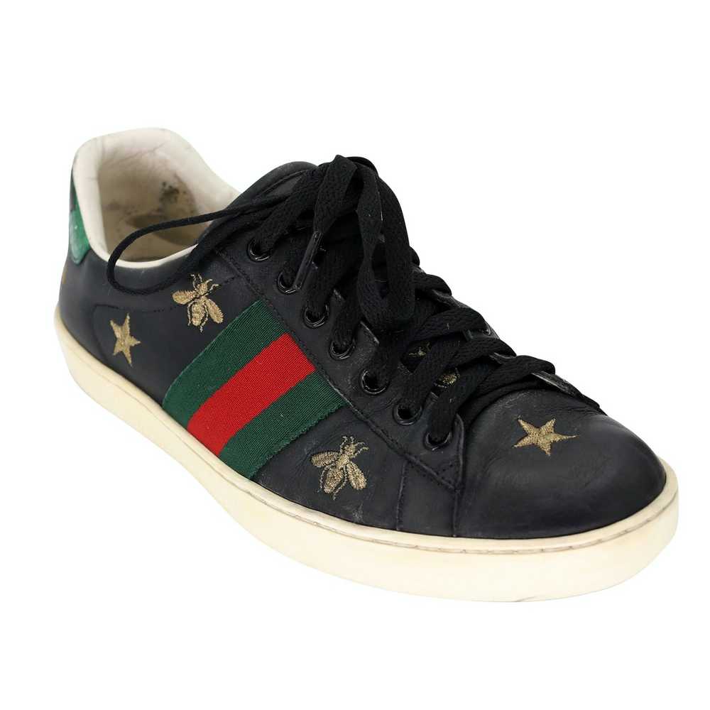 Gucci Bees & Stars 7 Leather Embroidered Sneakers… - image 7