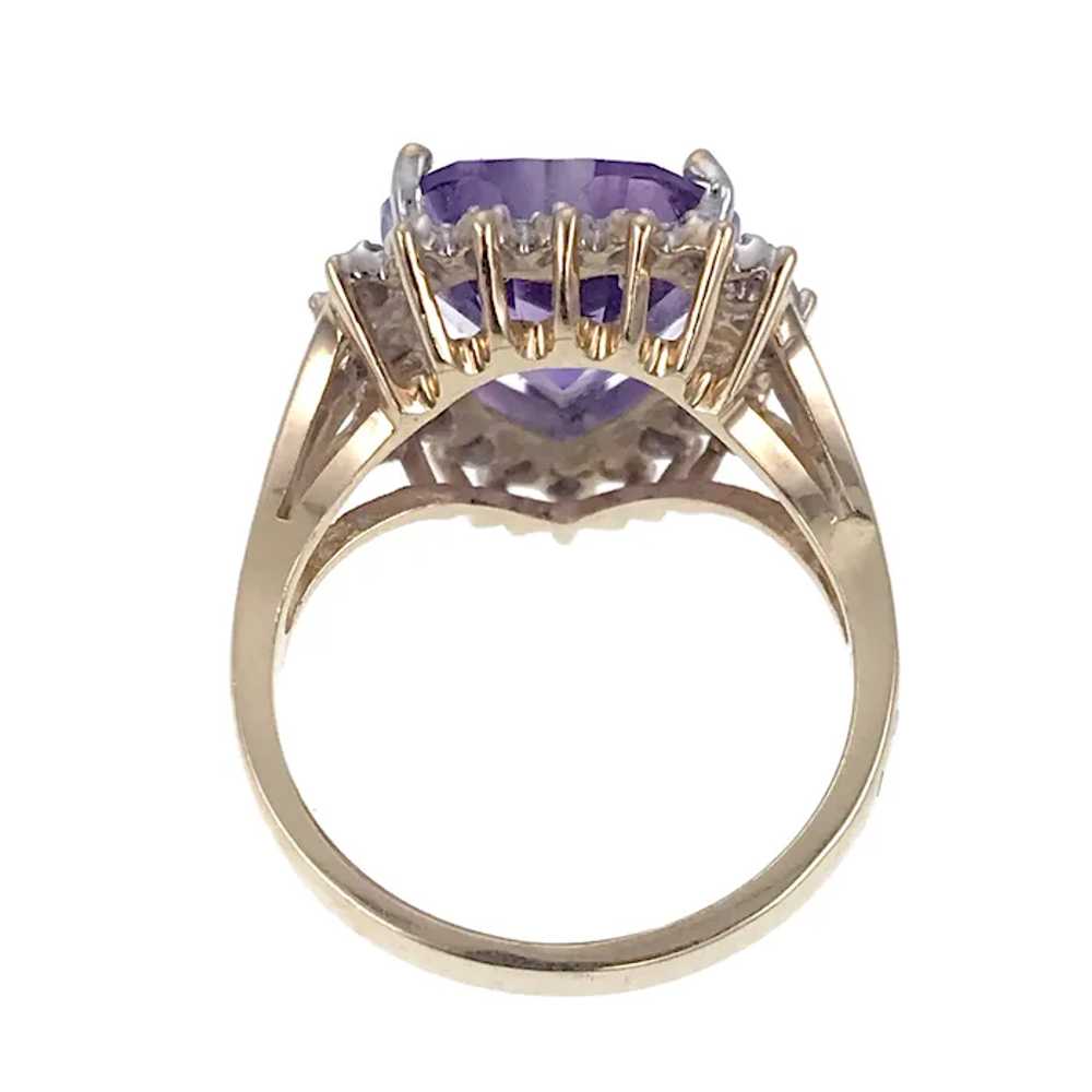 Charming Vintage 10K, Amethyst & Diamond Heart Ri… - image 5