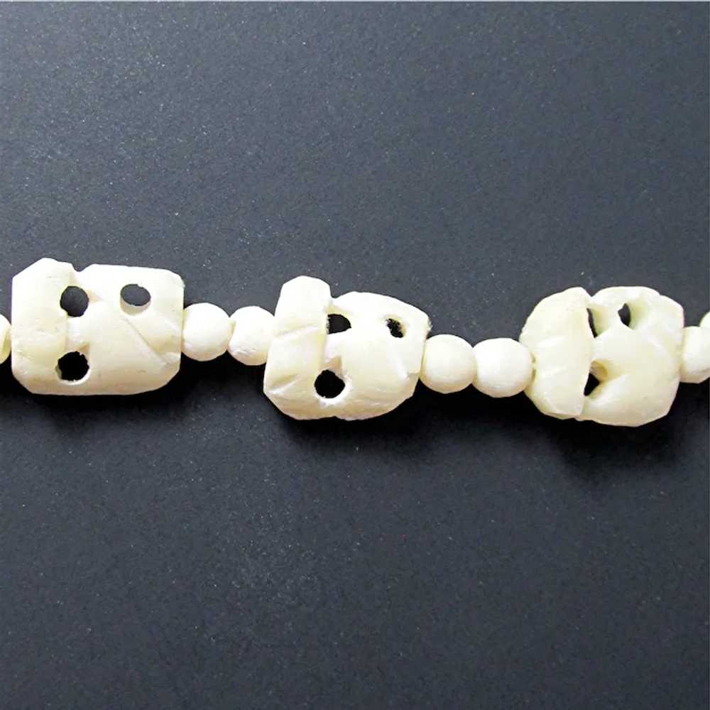 Elephant Pendant Necklace Carved Faux Ivory - image 6
